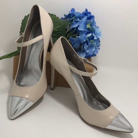 nude and silver shoes